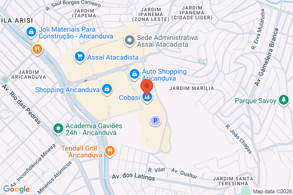 Mapa da localização - Aricanduva